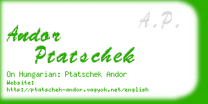 andor ptatschek business card